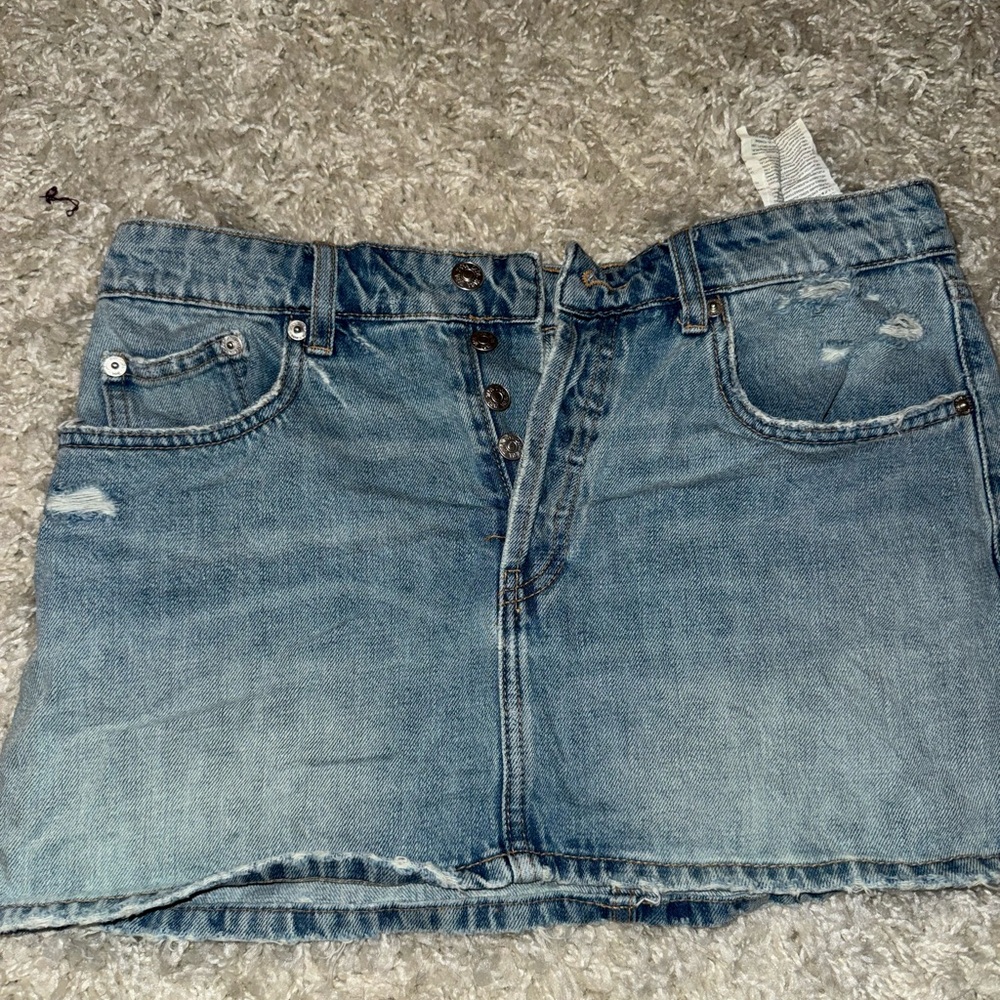 Zara Light Blue Denim Skirt